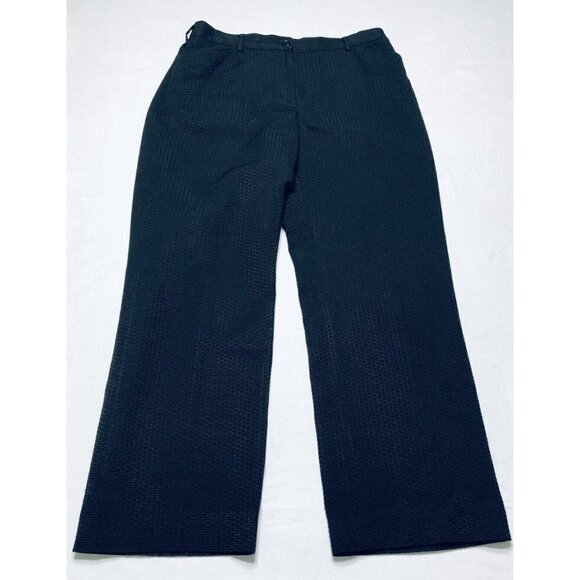 Zanella Womens Size 12 Emily Pants Straight Leg Textured Trousers Black - Picture 1 of 5